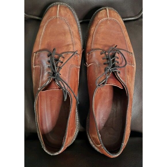 Men's Allen Edmonds Split Toe Dress Shoes Brown Leather Men's Size 10 D - Picture 4 of 7